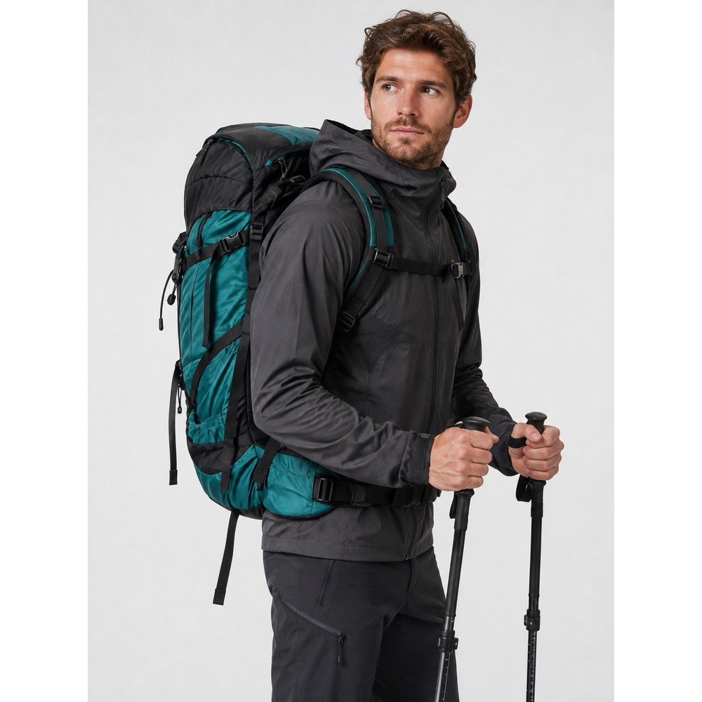 Vintage Lowe Alpine Hiking Backpack Teal Black Internal Frame Large Trekking